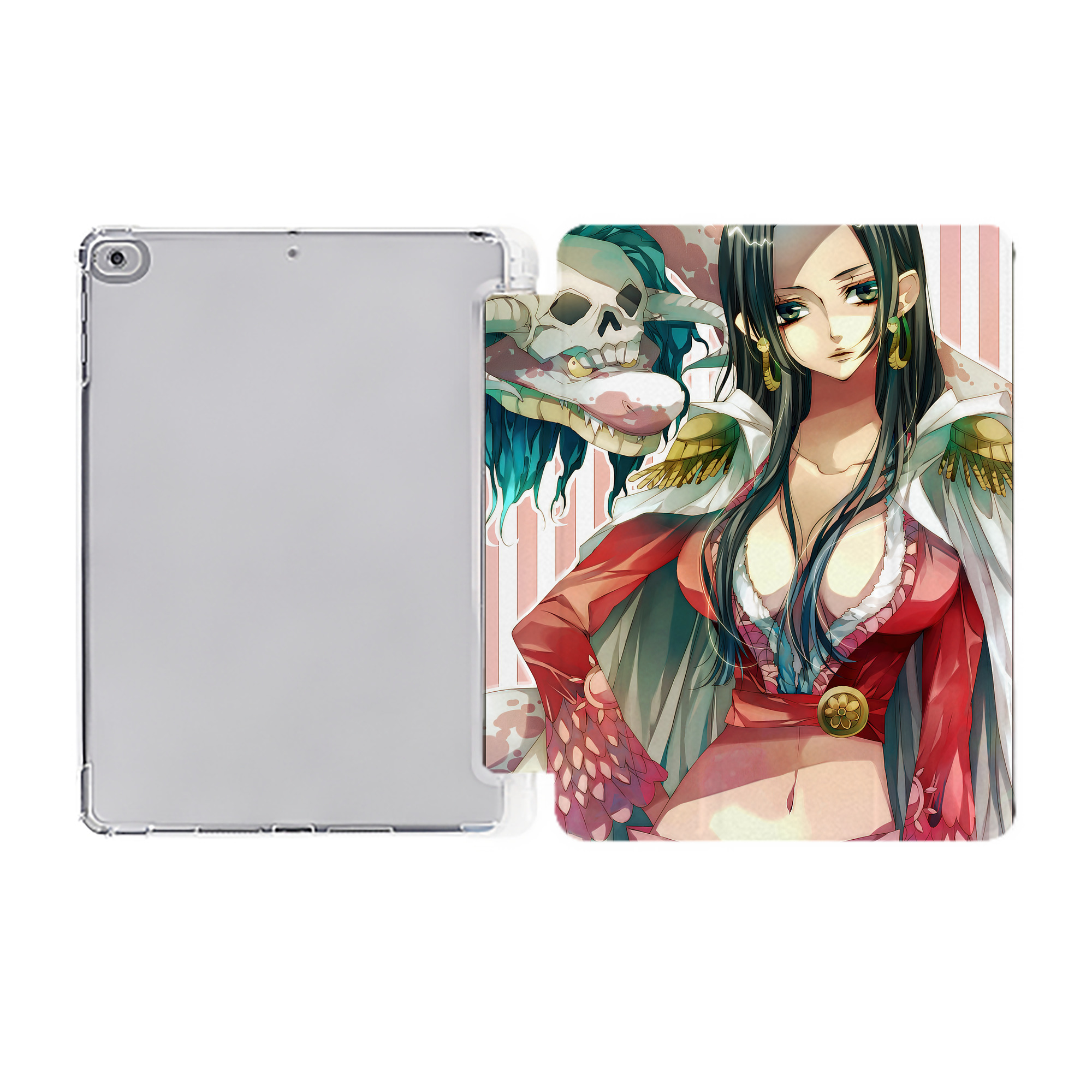 ワンピース ONE PIECE IPad ケース ペン収納付き 三つ折りスタンド PUレザー×シリコン 対応機種9.5/10.5/10.9インチ